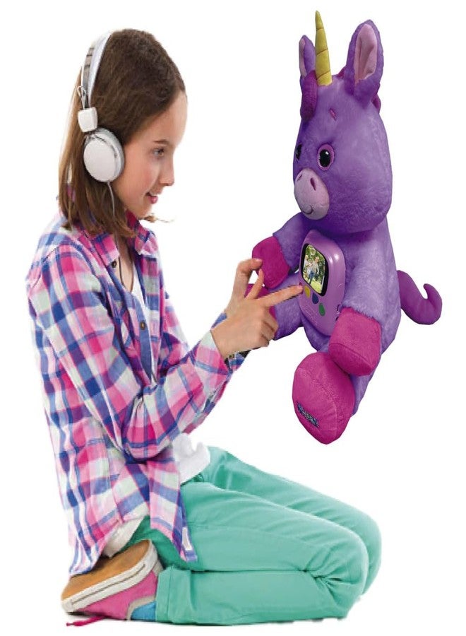 Happy Nappers: Photoflix - Beebee Purple Unicorn - Photo & Video Viewer, Digital Screen, Plush Animal Toy, USB & Headphones, Upload & Share, Kids 3+ - Image 4